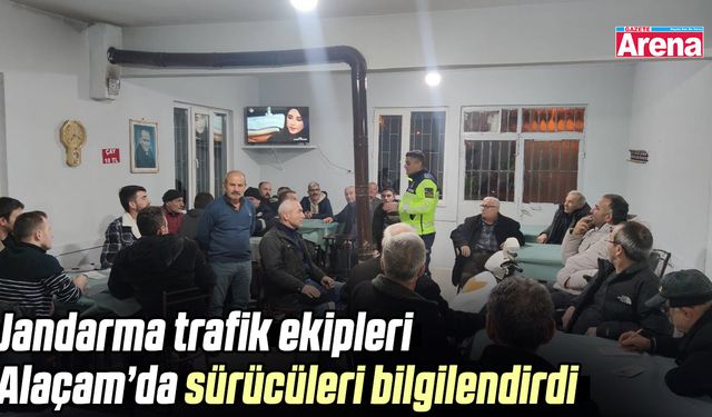 Jandarma trafik ekipleri Alaçam’da sürücüleri bilgilendirdi