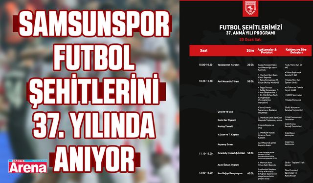 Samsunspor futbol şehitlerini 37. yılında anıyor