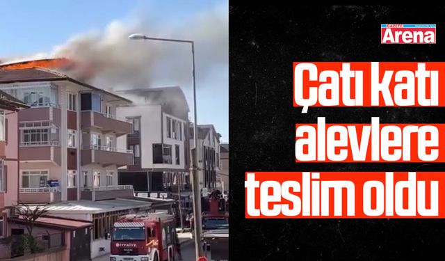 Çatı katı alevlere teslim oldu