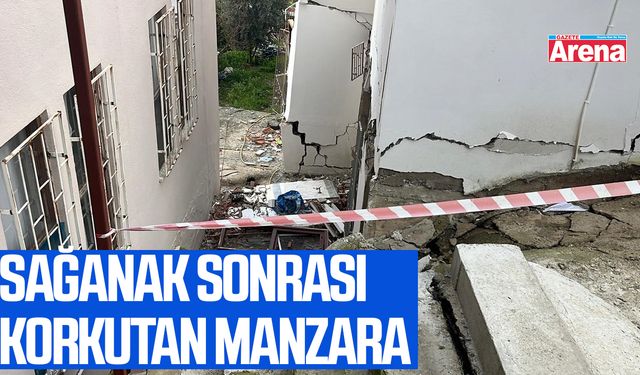 Sağanak sonrası korkutan manzara