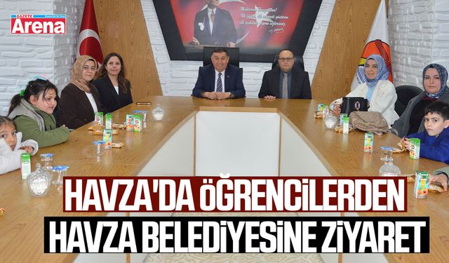 Havza'da ilkokul öğrencilerinden Havza Belediyesine ziyaret