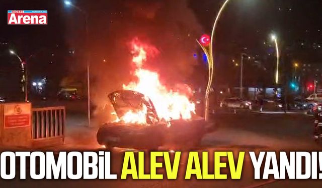 Otomobil alev alev yandı!