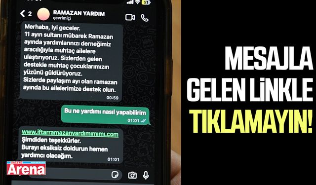 Mesajla gelen linkle tıklamayın!