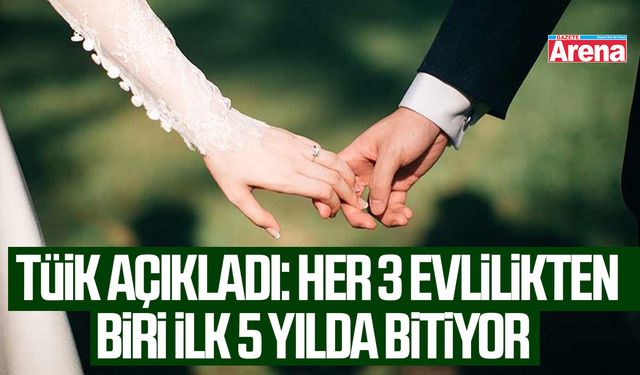 TÜİK açıkladı: Her 3 evlilikten biri ilk 5 yılda bitiyor
