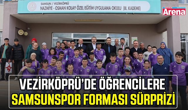 Vezirköprü’de öğrencilere Samsunspor forması sürprizi