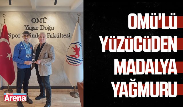 OMÜ'lü yüzücüden madalya yağmuru