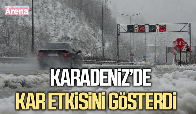 Samsun-Ordu karayolunda kar etkisini gösterdi