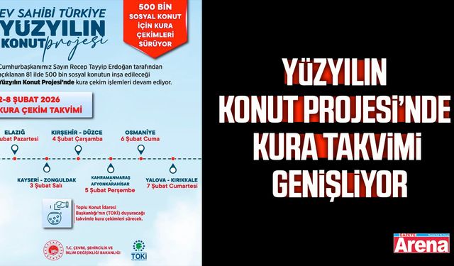 Yüzyılın Konut Projesi’nde kura takvimi genişliyor