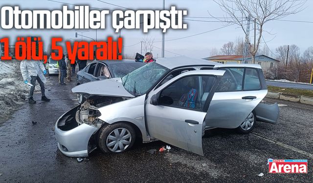 Otomobiller çarpıştı: 1 ölü, 5 yaralı!
