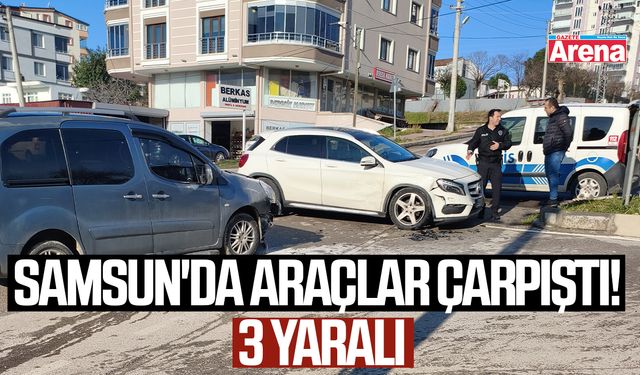 Samsun'da araçlar çarpıştı! 3 yaralı