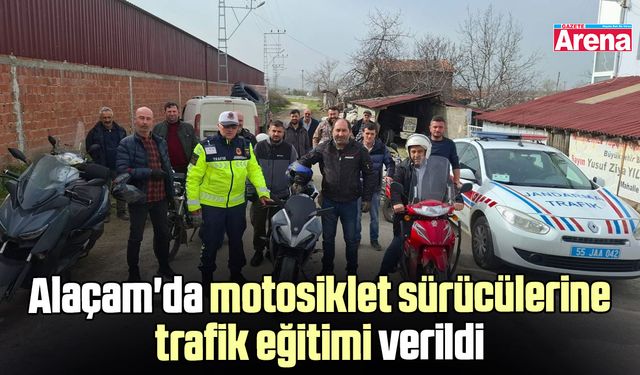 Alaçam'da motosiklet sürücülerine trafik eğitimi verildi