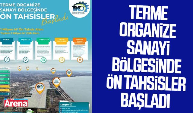 Terme Karma OSB’de 868 bin metrekarelik alan yatırımcılara açıldı!
