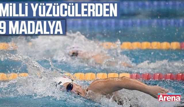 Milli yüzücülerden 9 madalya