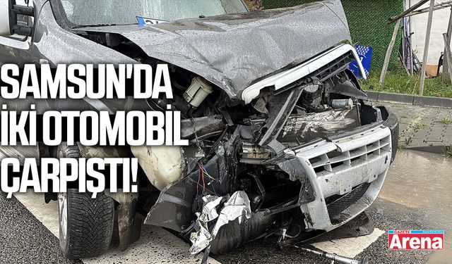 Samsun'da iki otomobil çarpıştı!