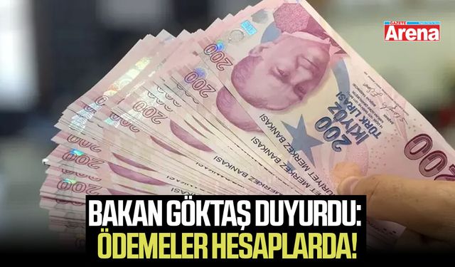 Bakan Göktaş duyurdu: Ödemeler hesaplarda!