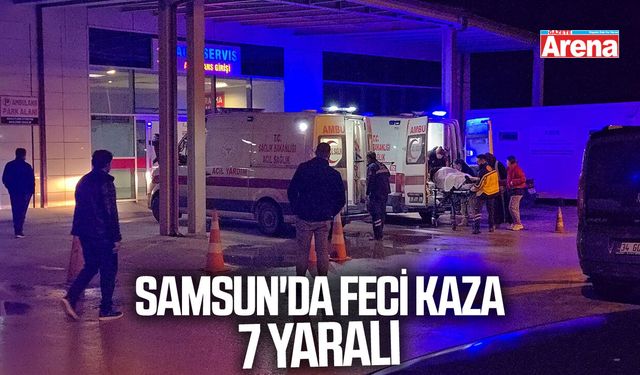 Samsun'da otomobil ormanlık alana yuvarlandı
