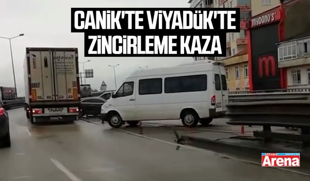 Samsun Canik'te Viyadük'te zincirleme kaza