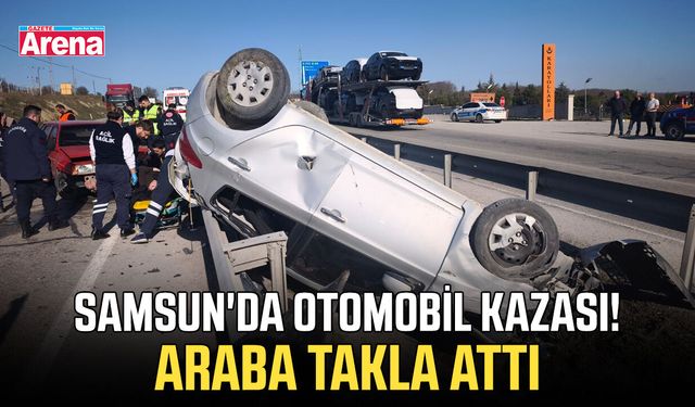 Samsun'da 2 otomobilin çarpıştığı kazada yaralılar var!