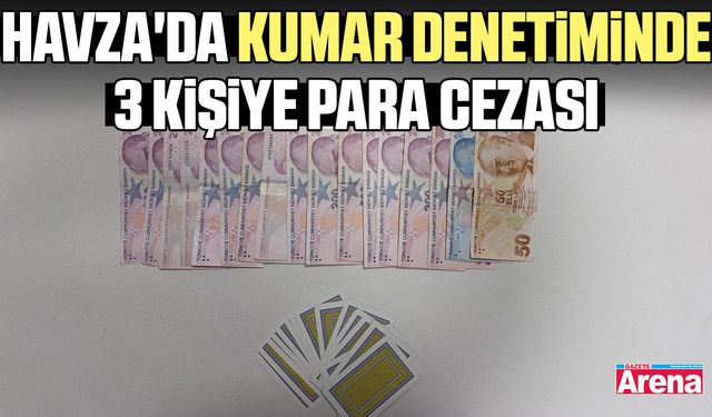 Havza'da kumar denetiminde 3 Kişiye para cezası