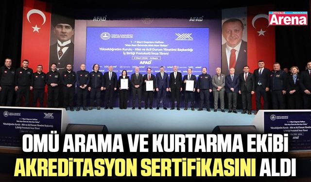 OMÜ Arama ve Kurtarma Ekibi sertifikasını aldı