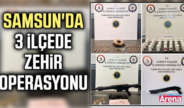 Samsun'da 3 ilçede zehir operasyonu