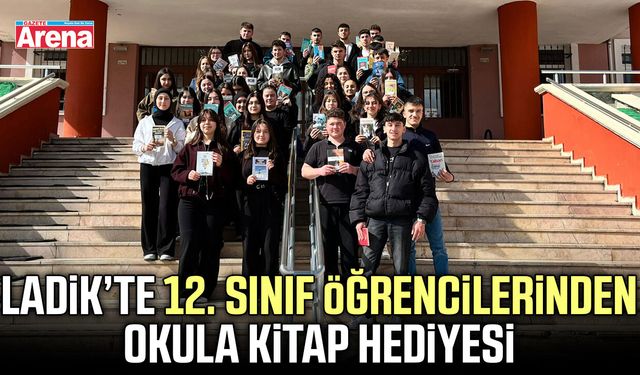 Ladik’te 12. sınıf öğrencilerinden okula kitap hediyesi