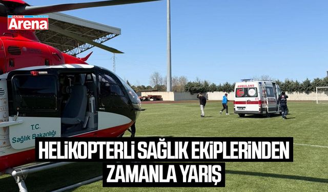Samsun'da ambulans helikopter solunum sıkıntısı çeken bebek için havalandı