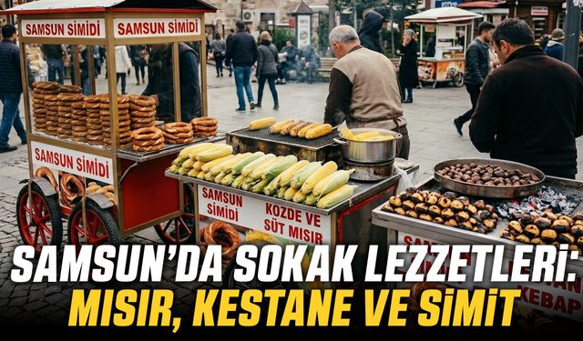 Samsun’da sokak lezzetleri: Mısır, kestane ve simit