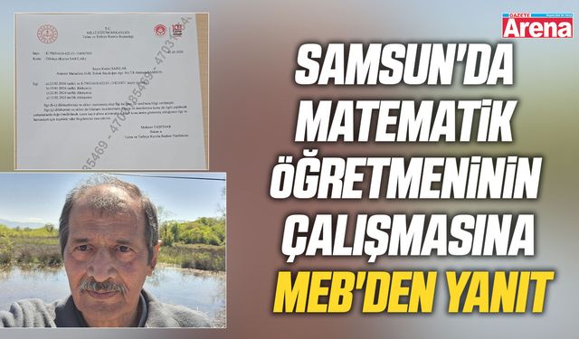 Samsun'da matematik öğretmeninin çalışmasına MEB'den yanıt