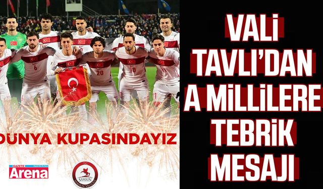 Samsun Valisi Tavlı’dan A millilere tebrik mesajı