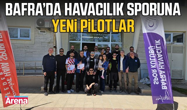 Bafra’da yamaç paraşütü pilotlarına sertifika