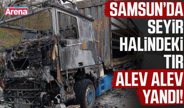 Samsun’da seyir halindeki tır alev alev yandı!