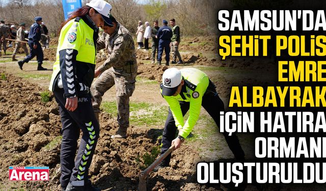 Samsun'da şehit polis Emre Albayrak için hatıra ormanı oluşturuldu
