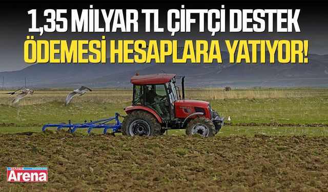 1,35 milyar TL çiftçi destek ödemesi hesaplara yatıyor!