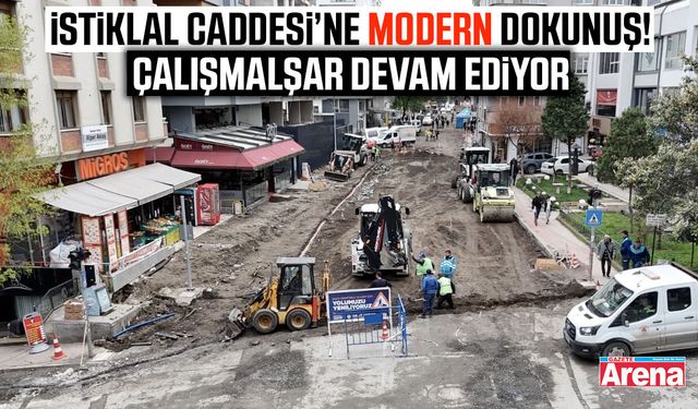 İstiklal Caddesi’nde yenileme çalışmaları devam ediyor