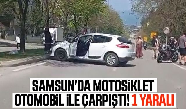 Samsun'da motosiklet otomobil ile çarpıştı!