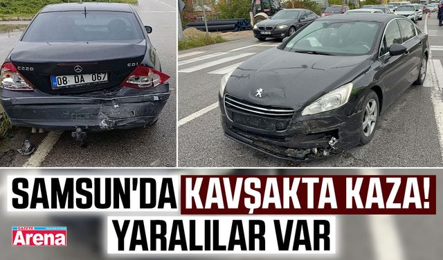 Samsun'da kavşakta korkutan kaza!