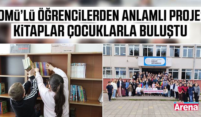 OMÜ’lü öğrencilerden Kızılot Ortaokulu’na 1200 kitaplık bağış