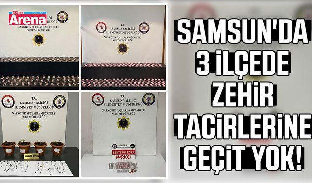 Samsun'da 3 ilçede zehir tacirlerine geçit yok!