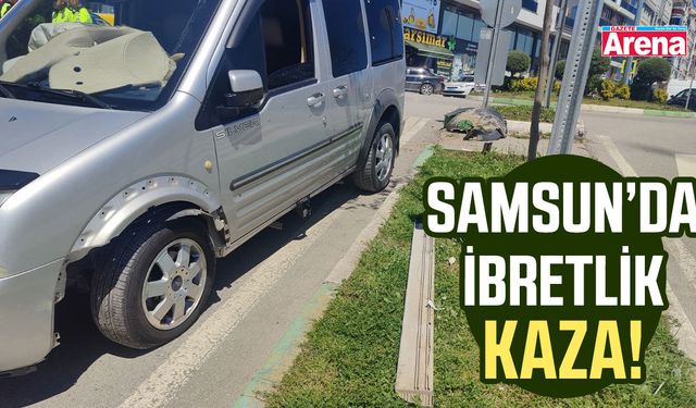 Samsun'da farkındalık uygulamasında ibretlik kaza!