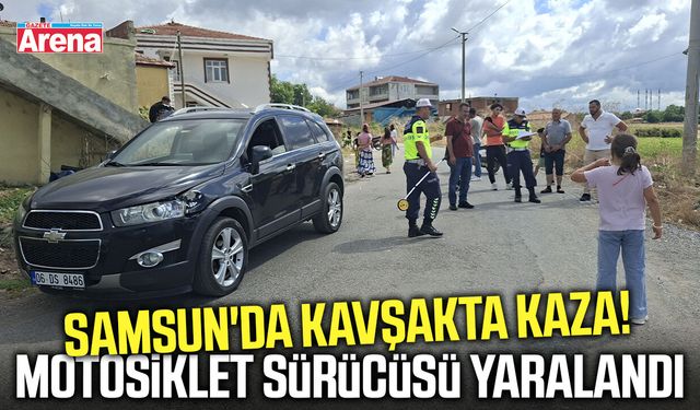 Samsun'da kavşakta kaza! Motosiklet sürücüsü yaralandı