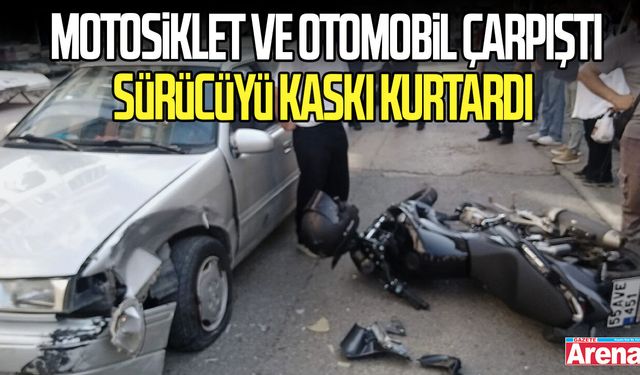Samsun’da motosiklet ve otomobil çarpıştı: 17 yaşındaki sürücüyü kaskı kurtardı