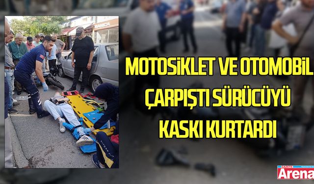 Samsun’da motosiklet ve otomobil çarpıştı: 17 yaşındaki sürücüyü kaskı kurtardı