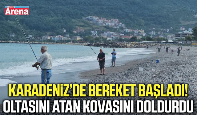 Karadeniz’de bereket başladı! Oltasını atan kovasını doldurdu