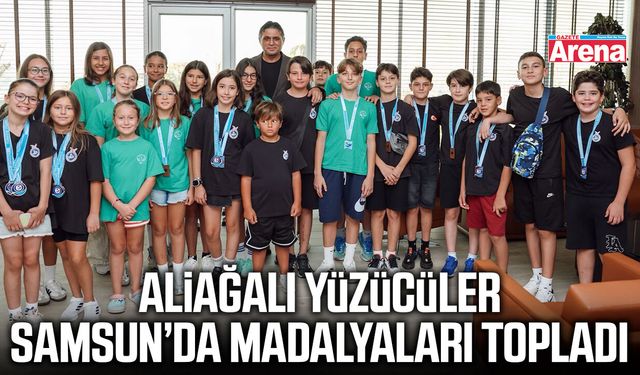 Aliağalı yüzücüler Samsun’da madalyaları topladı