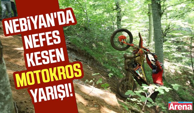 Nebiyan'da nefes kesen motokros yarışı!