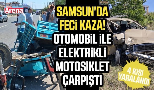 Samsun'da otomobil ile elektrikli motosiklet çarpıştı!