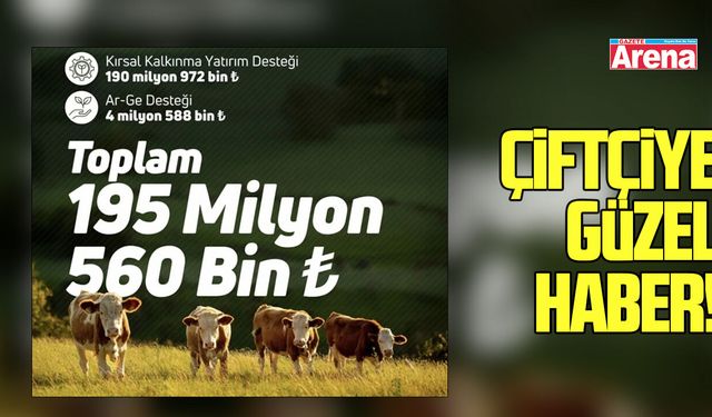 Samsun'da çiftçiye güzel haber