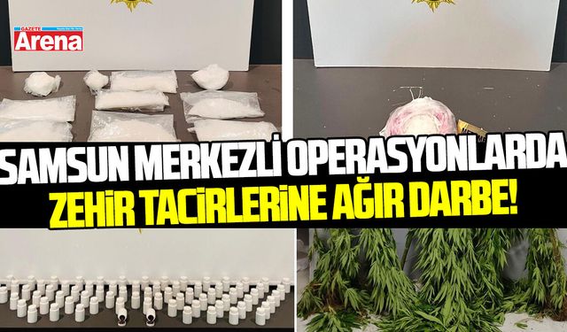 Samsun merkezli operasyonlarda zehir tacirlerine ağır darbe!