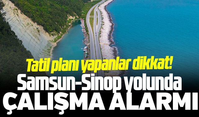 Samsun-Sinop yolunda yol çalışması